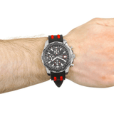 Guess Octane Chronograph Black Dial Two Tone Silicone Strap Watch For Men - W1047G1 Buy Now By Guess