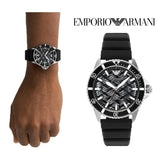 Emporio Armani Meccanico Automatic Black Dial Black Silicone Strap Watch For Men - AR60062 Buy Now By Emporio Armani