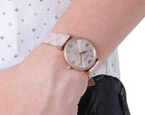 Emporio Armani Analog Grey Dial Pink Leather Strap Watch For Women - AR11126 Buy Now By Emporio Armani