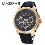 Maserati Successo 44mm Black Rose Gold Dial Black Rubber Strap Watch For Men - R8871621012 Buy Now By Maserati