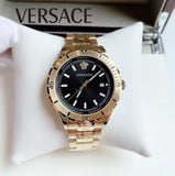 Versace Hellenyium Quartz Black Dial Gold Steel Strap Watch For Men - VE3A00820 Buy Now By Versace