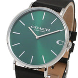 Coach Charles Green Dial Black Leather Strap Watch for Men - 14602436 Buy Now By Coach