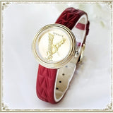 Versace Virtus Mini Quartz Gold Dial Red Leather Strap Watch For Women - VET300521 Buy Now By Versace