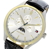 Tommy Hilfiger Oliver Analog Silver Dial Black Leather Strap Watch for Men - 1791305 Buy Now By Tommy Hilfiger