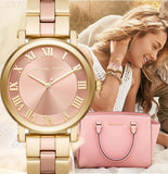 Michael Kors Norie Gold Dial Two Tone Steel Strap Watch for Women - MK3586 Buy Now By Michael Kors