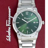 Salvatore Ferragamo F-80 Classic Green Dial Silver Steel Strap Watch for Men - SFDT02123 Buy Now By Salvatore Ferragamo