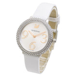 Swarovski Crystal Frost Silver Dial White Leather Strap Watch for Women - 5484070 Buy Now By Swarovski