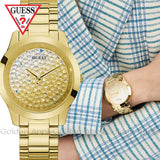 Guess Crush Gold Dial Gold Steel Strap Watch For Women - GW0020L2 Buy Now By Guess