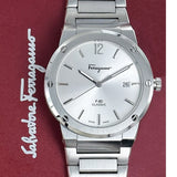 Salvatore Ferragamo F-80 Classic Silver Dial Silver Steel Strap Watch for Men - SFDT02223 Buy Now By Salvatore Ferragamo
