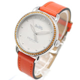 Coach Delancey White Dial Orange Leather Strap Watch for Women - 14502880 Buy Now By Coach