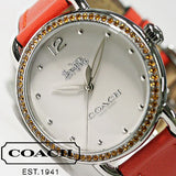 Coach Delancey White Dial Orange Leather Strap Watch for Women - 14502880 Buy Now By Coach