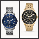 Michael Kors Chronograph Cunningham Multifunction Blue Dial Grey Steel Strap Watch For Men - MK7155 Buy Now By Michael Kors