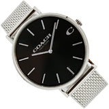 Coach Charles Black Dial Silver Mesh Bracelet Watch for Men - 14602144 Buy Now By Coach