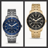 Michael Kors Cunningham Multifunction Black Dial Gold Steel Strap Watch For Men - MK7154 Buy Now By Michael Kors