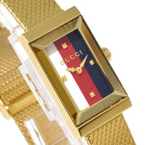 Gucci G Frame Quartz Diamonds White Red Blue Dial Gold Mesh Bracelet Watch For Women - YA147511 Buy Now By Gucci