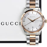 Gucci G Timeless Silver Dial Two Tone Steel Strap Watch For Men - YA126473 Buy Now By Gucci