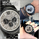 Michael Kors Lexington Chronograph Crystals Silver Dial Black Steel Strap Watch for Men - MK8605 Buy Now By Michael Kors
