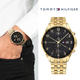 Tommy Hilfiger West Chronograph Quartz Black Dial Gold Steel Strap Watch For Men - 1791708 Buy Now By Tommy Hilfiger