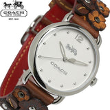 Coach Delancey White Dial Floral Brown Leather Strap Watch for Women - 14502761 Buy Now By Coach