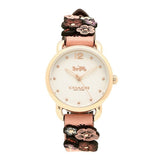 Coach Delancey White Dial Floral Pink Leather Strap Watch for Women - 14502817 Buy Now By Coach