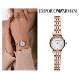 Emporio Armani Gianni T-Bar Mother of Pearl Dial Rose Gold Steel Strap Watch For Women - AR11203 Buy Now By Emporio Armani
