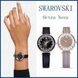 Swarovski Octea Nova Beige Dial Grey Leather Strap Watch for Women - 5649999 Buy Now By Swarovski