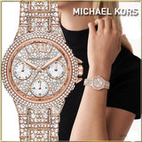 Michael Kors Camille Multifunction Crystals Rose Gold Dial Rose Gold Steel Strap Watch For Women - MK6997 Buy Now By Michael Kors