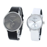Calvin Klein Accent Silver Dial White Leather Strap Watch for Women - K2Y231K6 Buy Now By Calvin Klein