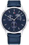 Tommy Hilfiger Brad Chronograph Quartz Blue Dial Blue Leather Strap Watch For Men - 1710387 Buy Now By Tommy Hilfiger