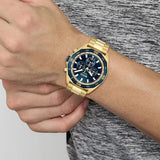 Hugo Boss Energy Chronograph Blue Dial Gold Steel Strap Watch For Men - 1513973 Buy Now By Hugo Boss