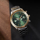 Emporio Armani Mario Chronograph Green Dial Silver Steel Strap Watch For Men - AR11454 Buy Now By Emporio Armani