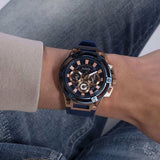 Guess Matrix Multifunction Blue Dial Blue Rubber Strap Watch for Men - GW0423G4 Buy Now By Guess