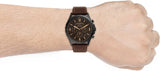 Fossil Forrester Chronograph Black Dial Brown Leather Strap Watch for Men - FS5608 Buy Now By Fossil