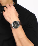 Fossil Grant Chronograph Black Dial Brown Leather Strap Watch for Men - FS4813 Buy Now By Fossil