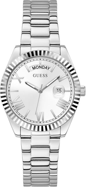 Guess Luna Silver Dial Silver Steel Strap Watch for Women - GW0308L1 Buy Now By Guess