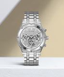 Guess Continental Silver Dial Silver Steel Strap Watch for Men - GW0261G1 Buy Now By Guess