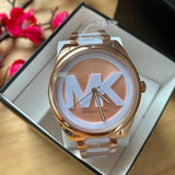 Michael Kors Janelle Three Hand Rose Gold Dial Two Tone Steel Strap Watch For Women - MK7134 Buy Now By Michael Kors