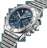 Breitling Chronomat B01 42 Frecce Tricolori Blue Dial Silver Steel Strap Watch for Men - AB01344A1C1A1 Buy Now By Breitling