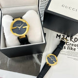 Gucci G Interlocking Grammy Special Edition Black Dial Black Leather Strap Watch For Men - YA133212 Buy Now By Gucci