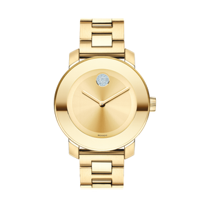Movado Bold Gold Dial Yellow Gold Steel Strap Watch for Women - 3600104 Buy Now By Movado