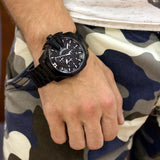 Diesel Mega Chief Chronograph Black Dial Black Steel Strap Watch For Men - DZ4283 Buy Now By Diesel