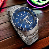 Maserati Competizione Chronograph Blue Dial Silver Steel Strap Watch For Men - R8873600002 Buy Now By Maserati