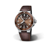 Oris Aquis Date Brown Dial Brown Leather Strap Watch for Men - 0173377304152-0752412EB Buy Now By Oris