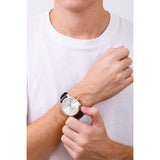 Emporio Armani Claudio Chronograph Silver Dial Black Leather Strap Watch For Men - AR11498 Buy Now By Emporio Armani