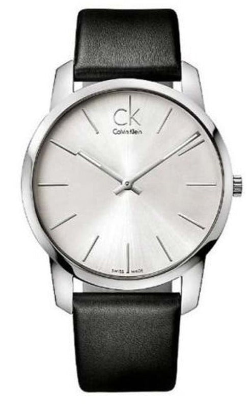 Calvin Klein City White Dial Black Leather Strap Watch For Men - K2G211C6 Buy Now By Calvin Klein