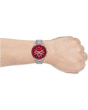 Michael Kors Layton Chronograph Red Dial Silver Steel Strap Watch For Men - MK8822 Buy Now By Michael Kors