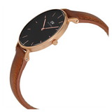 Daniel Wellington Classic Petite Durham Black Dial Brown Leather Strap Watch For Women - DW00100166 Buy Now By Daniel Wellington