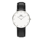 Daniel Wellington Classy Sheffield White Dial Black Leather Strap Watch For Women - DW00100080 Buy Now By Daniel Wellington