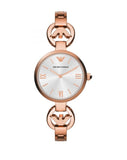 Emporio Armani Retro Quartz Silver Dial Rose Gold Steel Strap Watch For Women - AR1776 Buy Now By Emporio Armani