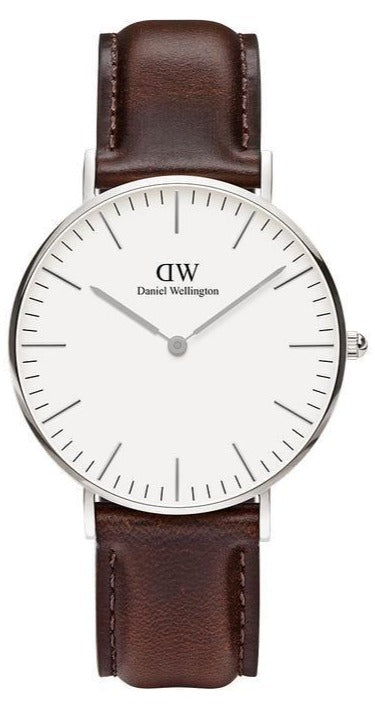 Daniel Wellington Classic Bristol White Dial Brown Leather Strap Watch For Women - DW00100056 Buy Now By Daniel Wellington